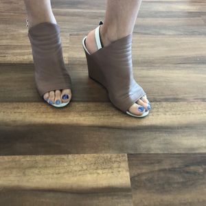 Balenciaga leather wedge sandal